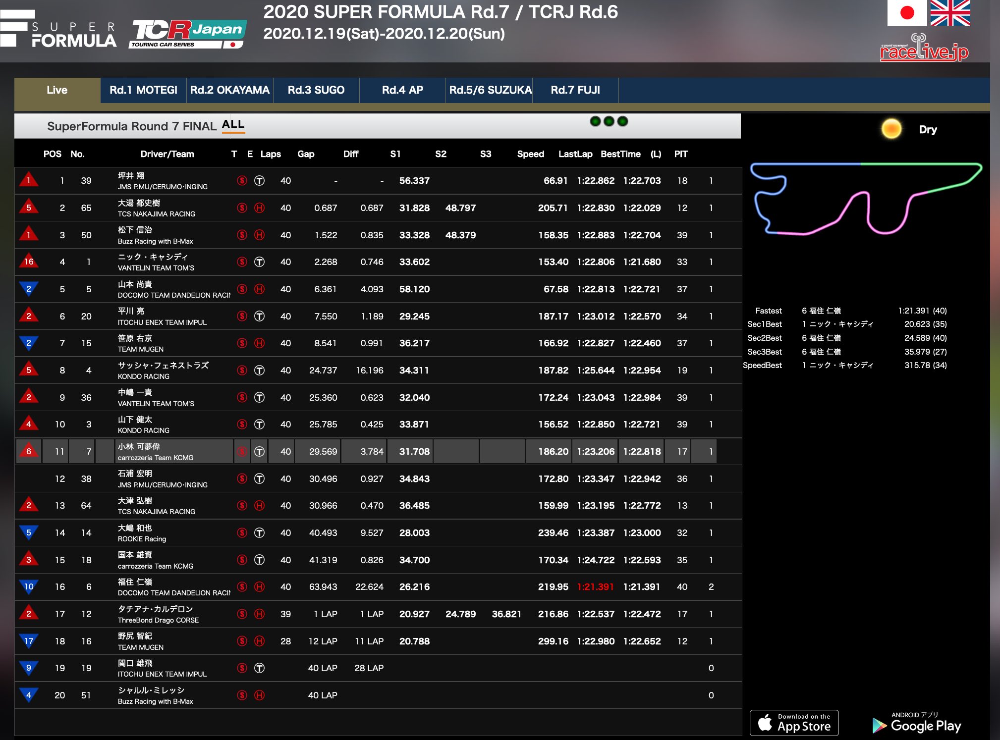 Live Timing SUPER FORMULA Official Website