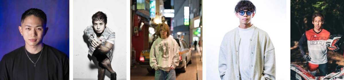 <写真(左から):DJ Kodai/⼤野愛地/yusei/⼤和/柴⽥暁選⼿>